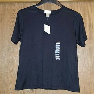 Black ribbed short sleeve shirt